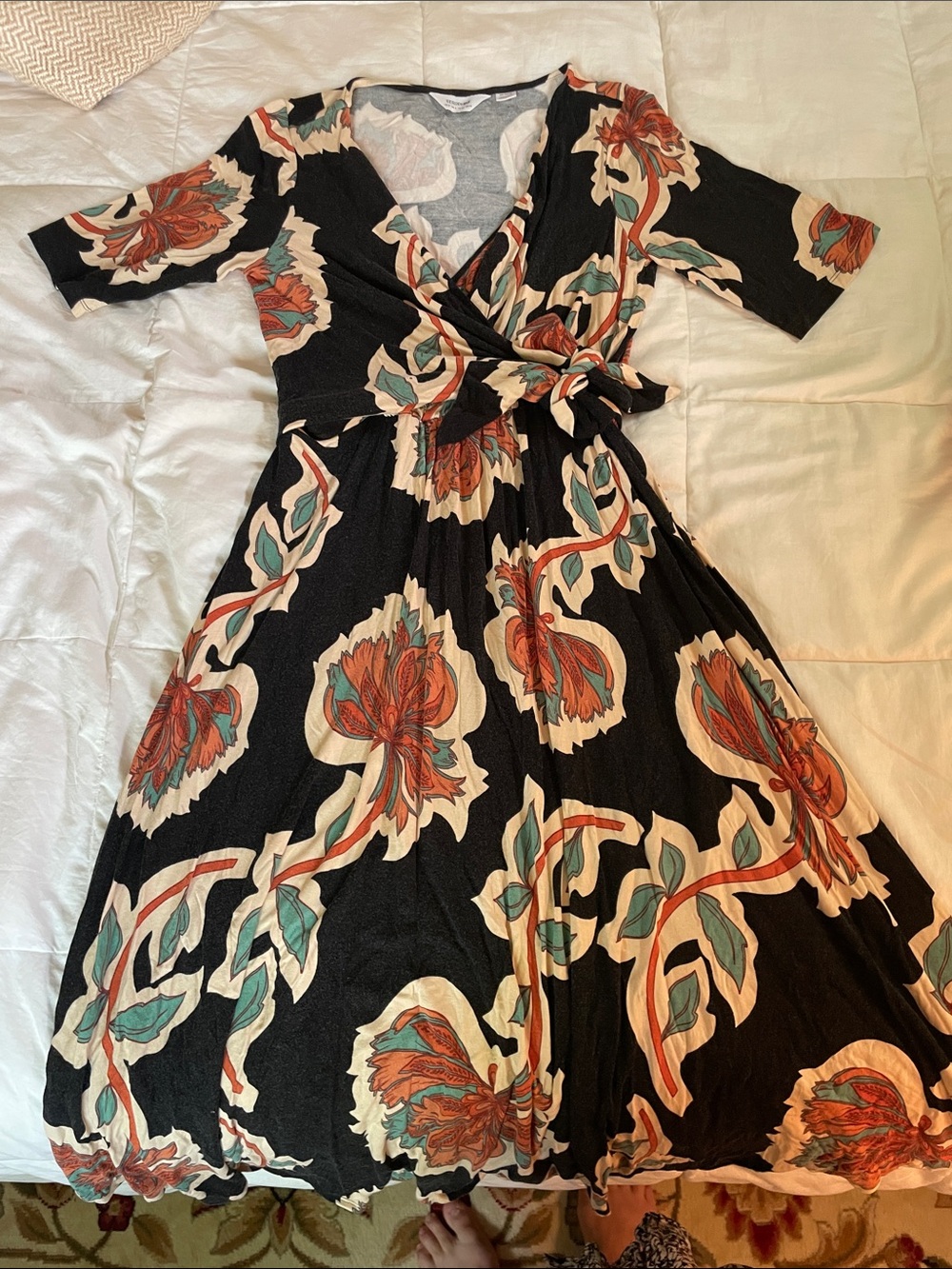 RARE Seraphine Boho Knit Mock Wrap Maternity or Nursing Dress